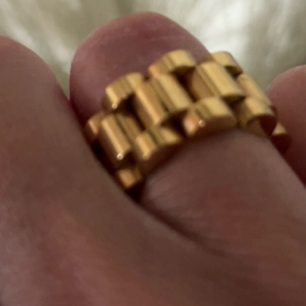 Gold Watch Link Ring